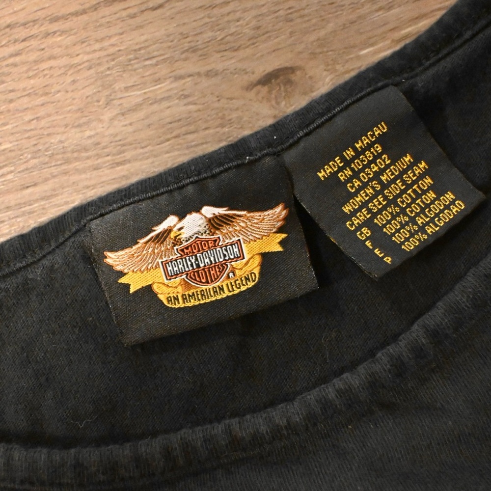 Harley-Davidson Three Quarter Sleeve Top with Silver Details